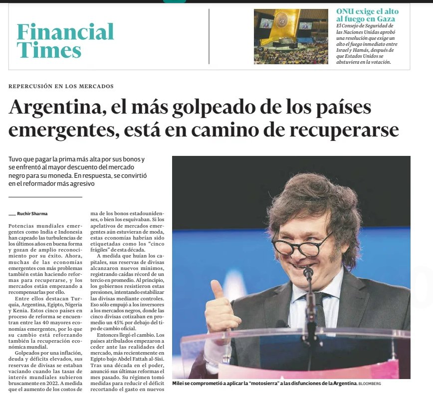 El comienzo de la recuperación argentina ya es noticia en el Financial Times. Seremos potencia.