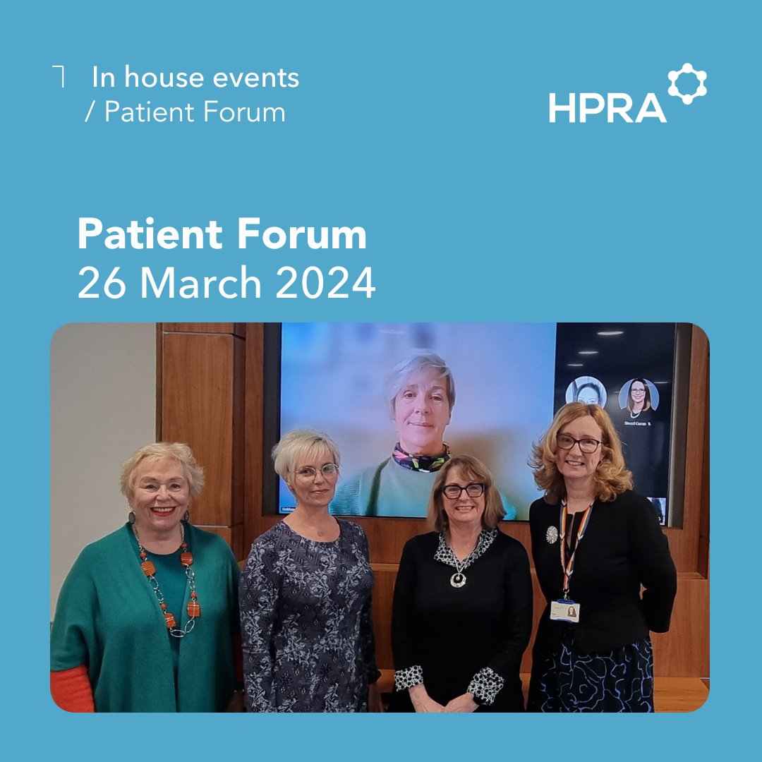 We were delighted to host our first quarterly Patient Forum meeting of the year earlier today. The forum provides a platform for the HPRA to engage directly with patients and patient representatives to hear their perspectives on many aspects of medicines and medical device…
