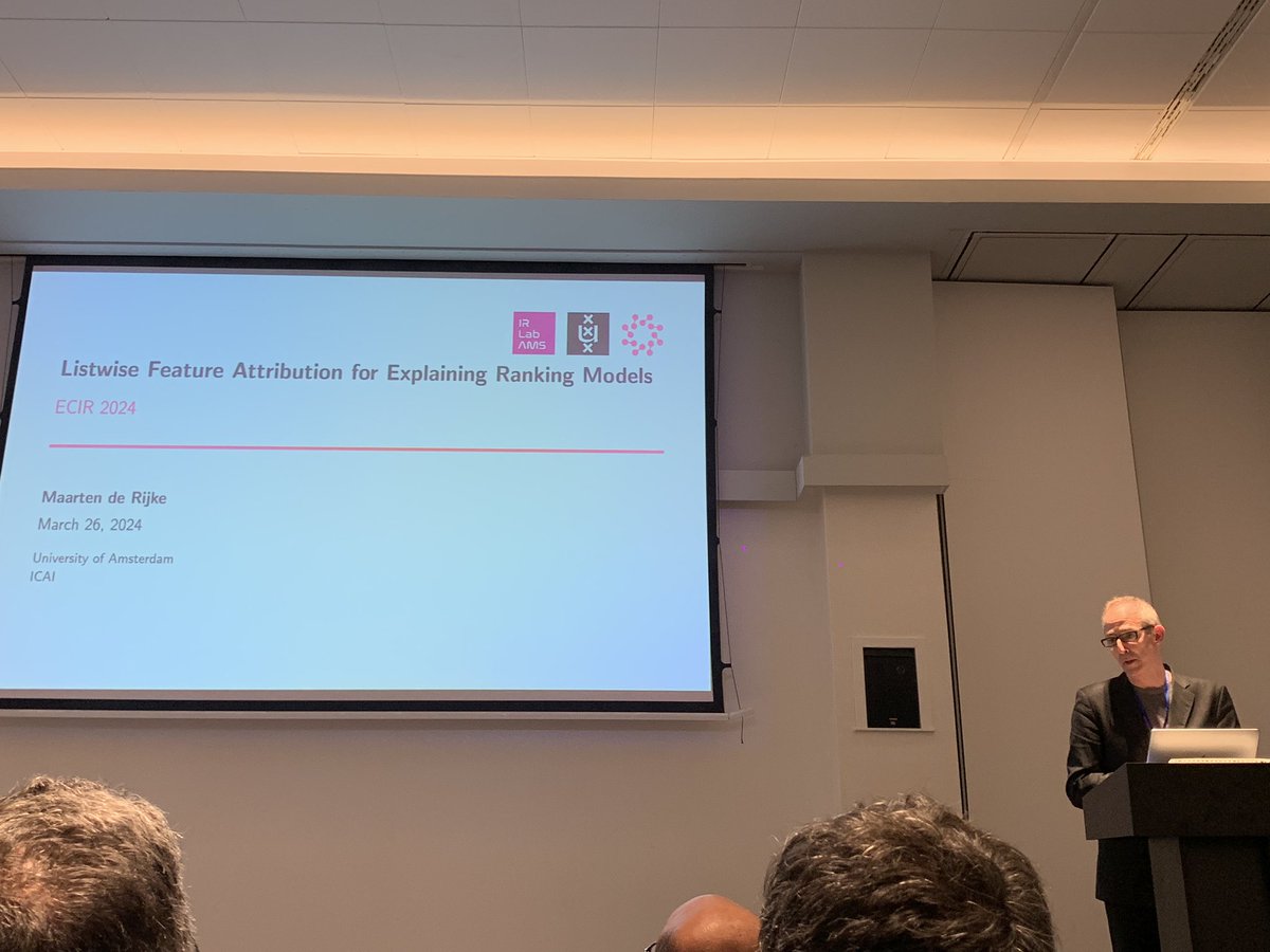 Clara Rus (@rusamata) on Twitter photo Maarten de Rijke <a href="/mdr/">Maarten de Rijke</a> is giving a keynote on transparency and explainability, following his recognition as the recipient of the Keith van Rijsbergen Award!
<a href="/ecir2024/">ECIR2024</a>
<a href="/irlab_amsterdam/">The IRLab at the University of Amsterdam</a>
#ECIR2024 Maarten de Rijke <a href="/mdr/">Maarten de Rijke</a> is giving a keynote on transparency and explainability, following his recognition as the recipient of the Keith van Rijsbergen Award!
<a href="/ecir2024/">ECIR2024</a>
<a href="/irlab_amsterdam/">The IRLab at the University of Amsterdam</a>
#ECIR2024