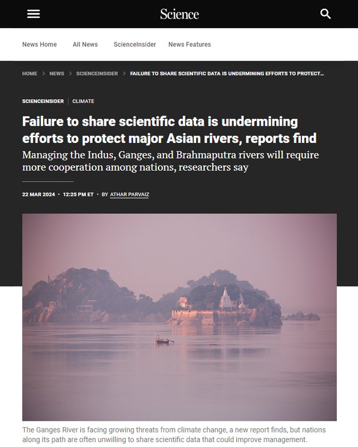 Prestigious science publication @ScienceMagazine covers ICIMOD and Australian Water Partnership's latest reports on the critical need for shared scientific data to safeguard Asia’s major rivers. Discover how collaboration can safeguard ecosystems and water sources for nearly 1…