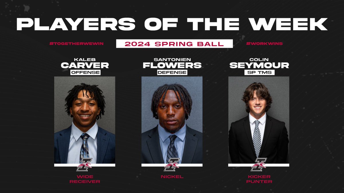 🚨 Spring Ball Players of the Week 🚨 🏈 Week 1⃣ 🏈 🏆 Offense - Kaleb Carver (WR) 🏆 Defense - San Flowers (Nickel) 🏆 Special Teams - Colin Seymour (K/P) #GoHounds | #TogetherWeWin