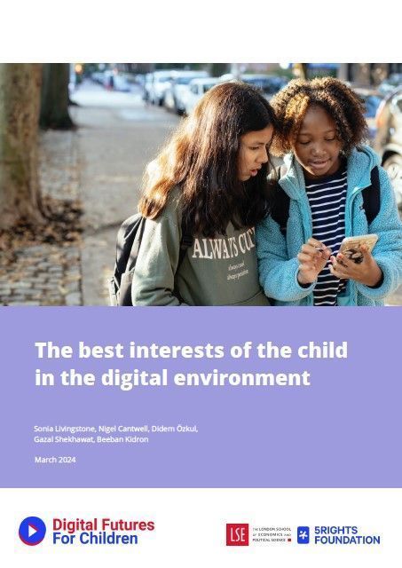 📣NEW REPORT📣

The best interests of the child in the digital environment from #DigitalFutures4Children (@5RightsFound @MediaLSE) explores what “best interests” could mean for a children and how it is often misunderstood or misused by policy makers.

connectedlearning.news/DigChild-best-…