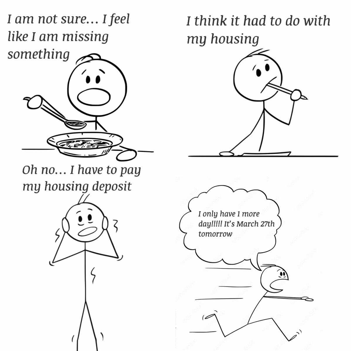 Do you feel like you’re forgetting something? Don’t forget your housing deposit is due tomorrow! Check the link in our bio to do it! 😆🏠