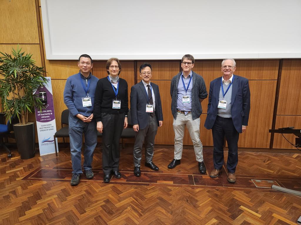 Speakers from the Dynamics & Reactivity in Solids session, #BCA Spring Meeting 2024 at Leeds University. From left to right are: me, Petra Bombicz (Centre for Structural Science), @haj19932469 (Hokkaido), Ben Coulson (Cardiff), John Wallis (Nottingham Trent). Great talks!