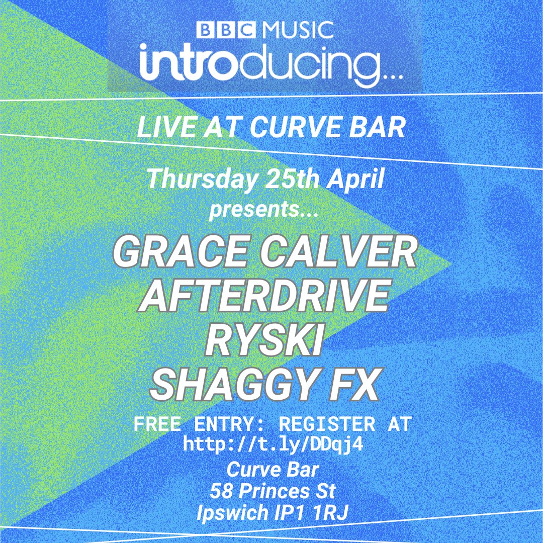 Very excited to announce that will we will be performing on behalf of @bbcintroducing at the Curve Bar Ipswich on the 25th April! Big thank you to @handgell We will be performing alongside @gracecalverofficial , @ryskii1_ and @smith.ethan.ryan See you there :) 🎶