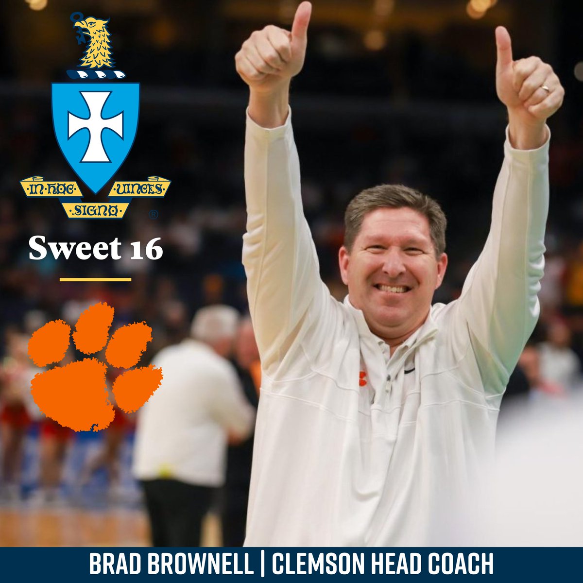 The Sweet 16 just got sweeter! Congratulations to Clemson Head Coach Brad Brownell, DEPAUW 1991, on advancing to the next round of March Madness. Clemson will be taking on #2 seed Arizona on Thursday, March 28th. How is your bracket doing so far this year?