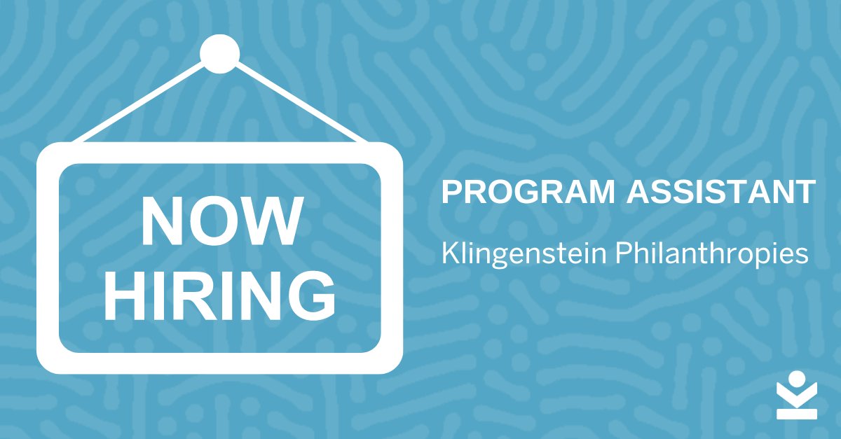 Klingenstein Philanthropies is hiring a Program Assistant to join our team! Learn more about the position: bit.ly/3TF2mGy