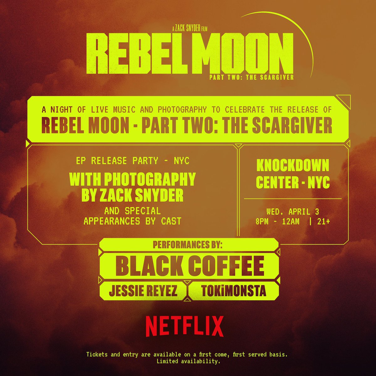 Hola April 3rd I’m doin a performance for the release of the movie “Rebel Moon ll”. Rsvp here. Limited entry. K bi. link.dice.fm/rebelmoonparty