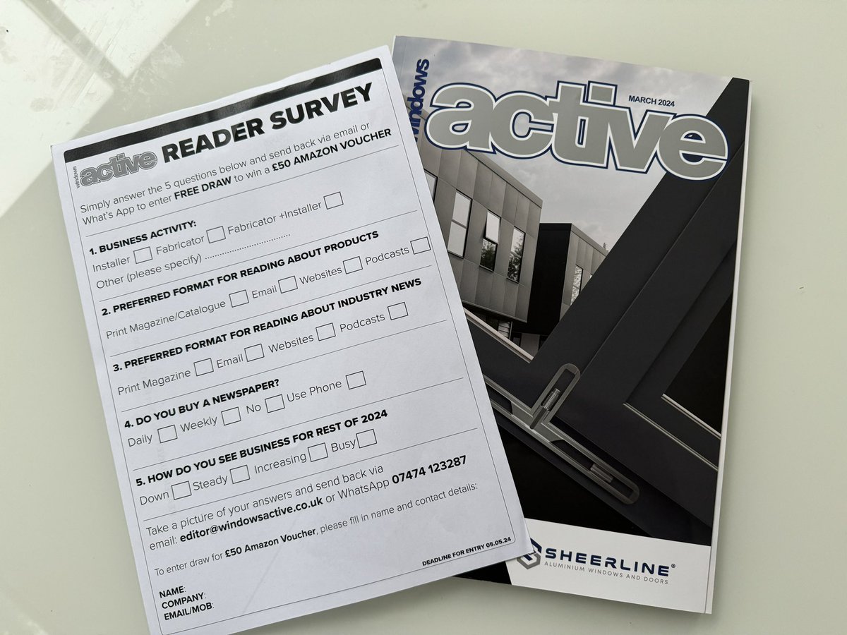 Want to have the chance of winning a £50 Amazon voucher - look out for the March issue of Windows Active magazine - fill in the quick survey and enter the draw… ✍️ 🤞