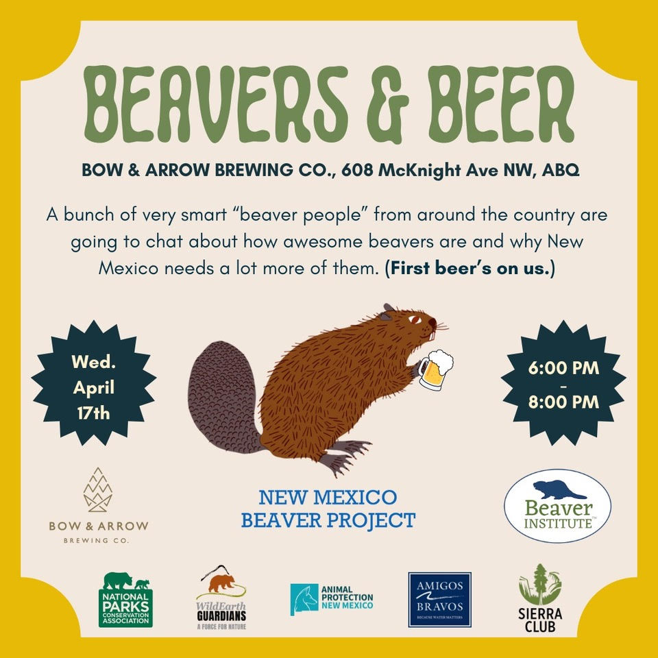 Come join some Beaver Believers! We’ll be drinking delicious beer and talking beavers with Emily Fairfax (University of Minnesota), Sarah Milligan (Bandelier National Monument), Anne Shaffer (Coastal Watershed Institute), Alexa Whipple (Methow Beaver Project), Elyssa Kerr...