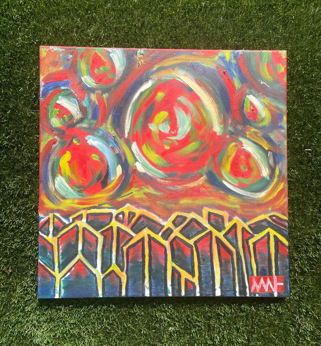 Great Balls of Fire - 2015, Oil on Canvas, 20" X 20" #art #paint #artist