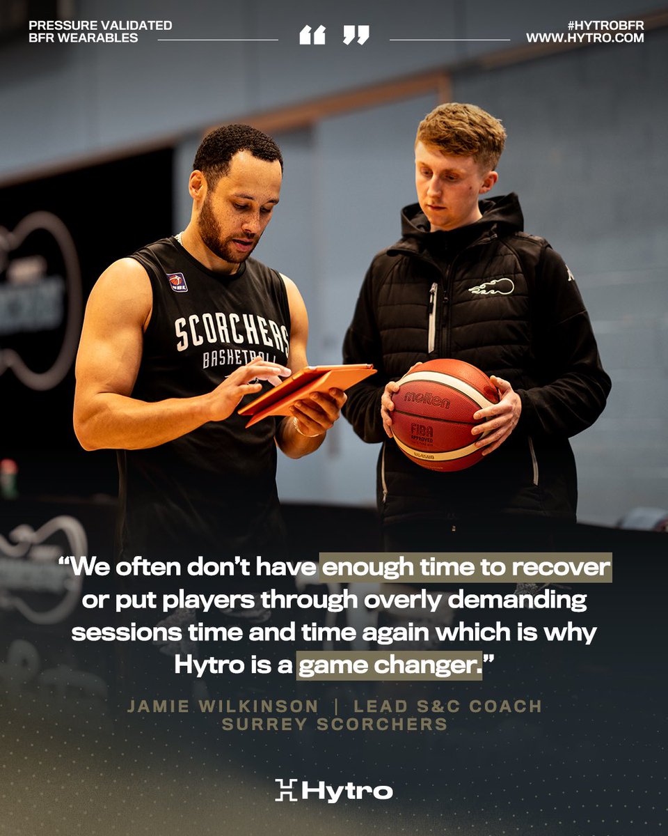 Time is often the limiting factor for recovery. 🔗To learn more about how we are helping improve performance @surreyscorchers, click the link below: hytro.com/journal/surrey… #BFRTraining #RecoverFaster #Research #Basketball #BritishBasketball #SurreyScorchers