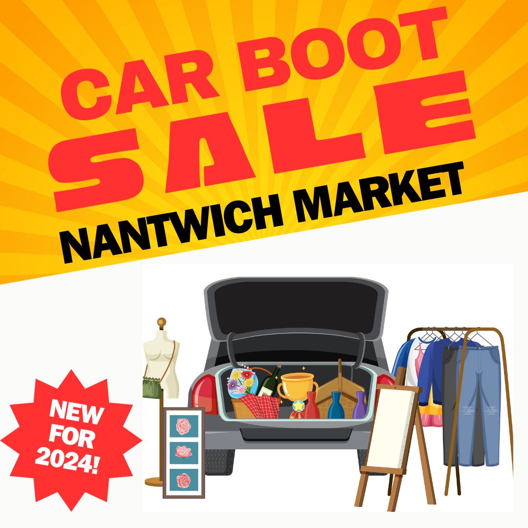 Nantwich Market is delighted to announce the launch of a new car boot sale, on Tues 2nd Apr. Taking place on the first Tuesday of the month on the outdoor market, sellers are asked to arrive for 7am and trade until 2pm. Simply turn up on the day!