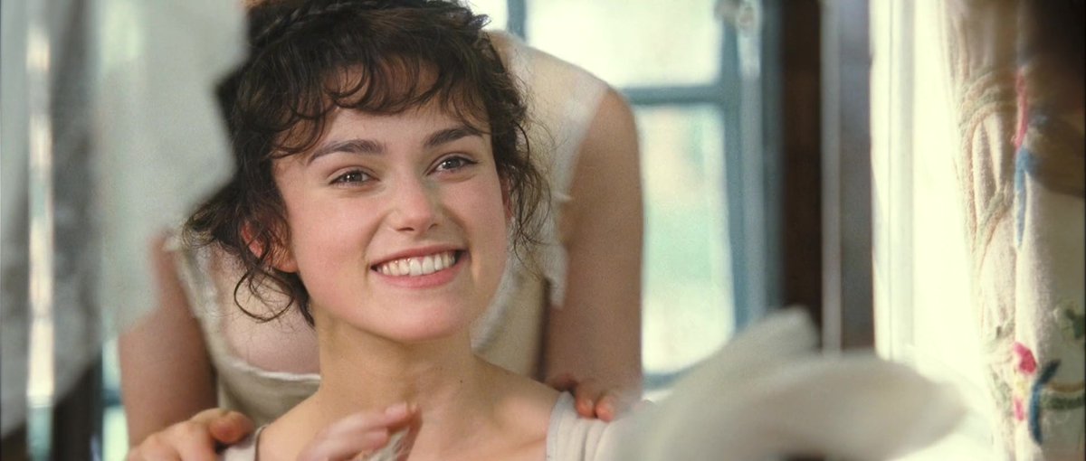 Keira Knightley as Elizabeth Bennet in Pride and Prejudice (2005).