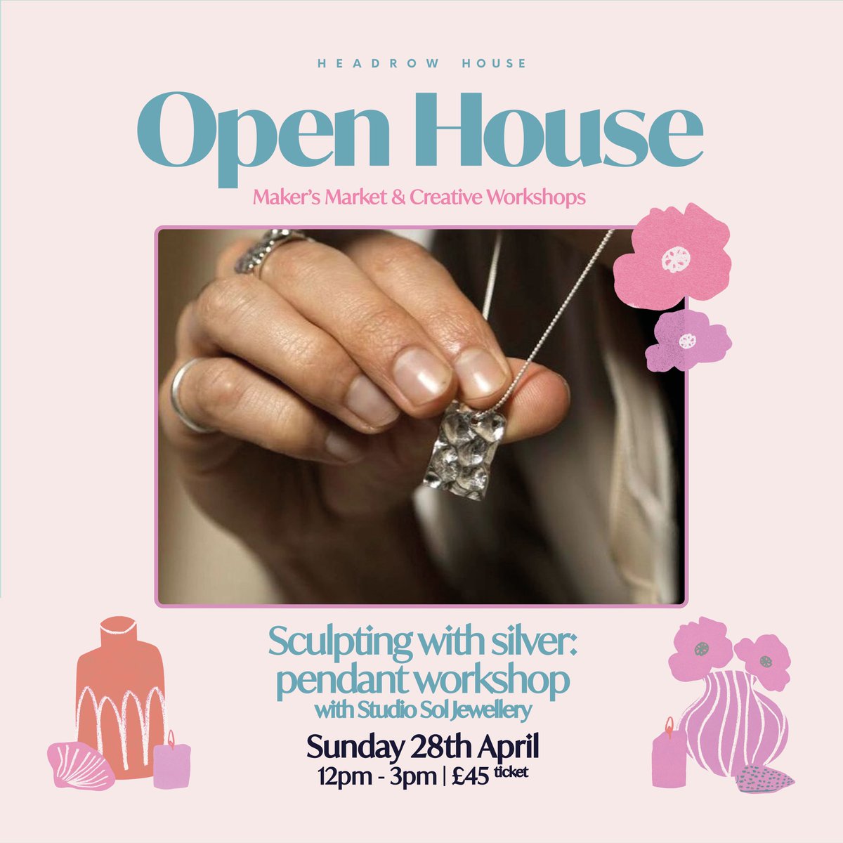 buff.ly/43BAoyL Our Art Market returns to the Beer Hall next month ✨ This time around we have the brilliant Studio Sōl joining us for a pendant workshop, sculpting with silver. Grab your tickets for the workshop via @dicefm. Linked above.