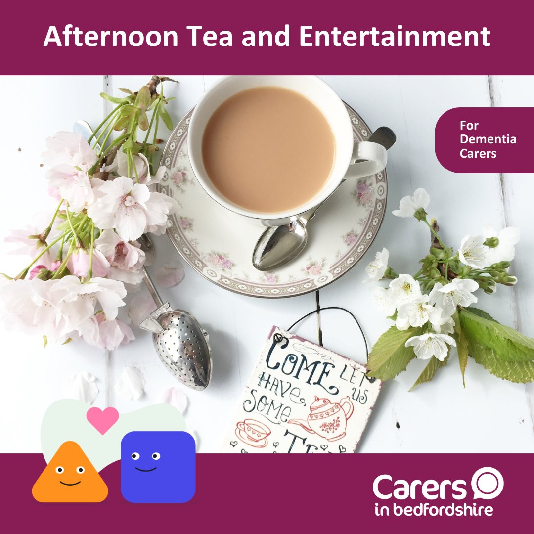 Are you a carer for someone with dementia and registered with us? Then why not join us for an afternoon of tea, chat and entertainment? This event will be at the Marston Forest Centre on the 27th March at 12:00pm - 2:00pm. Please visit carersinbeds.org.uk/events/afterno…