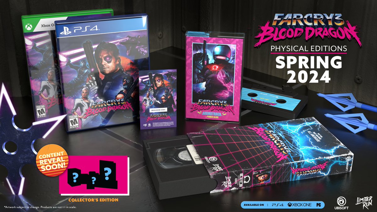 Your mission: get the girl, kill the baddies, and save the world. We're happy to announce that Far Cry 3: Blood Dragon will receive an all new Physical Edition this spring in PS4 and Xbox! Wishlist today to be alerted when pre-orders begin: bit.ly/3IV7G2m #farcry20