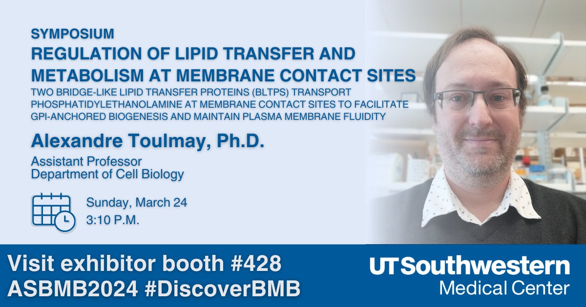 Join @UTSWNews researchers for exciting talks on lipid transfer and metabolism at membrane contact sites at #DiscoverBMB