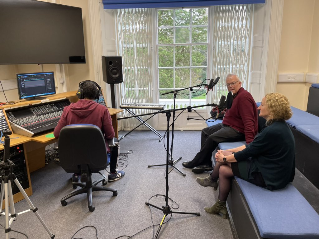 Another afternoon in the podcast recording studio. Kathy Curtis (Dean) & @ClaireThurgate (head of @NursingKingston) having a Cuppa Tea with Richard @RKeaganBull @KingstonUni