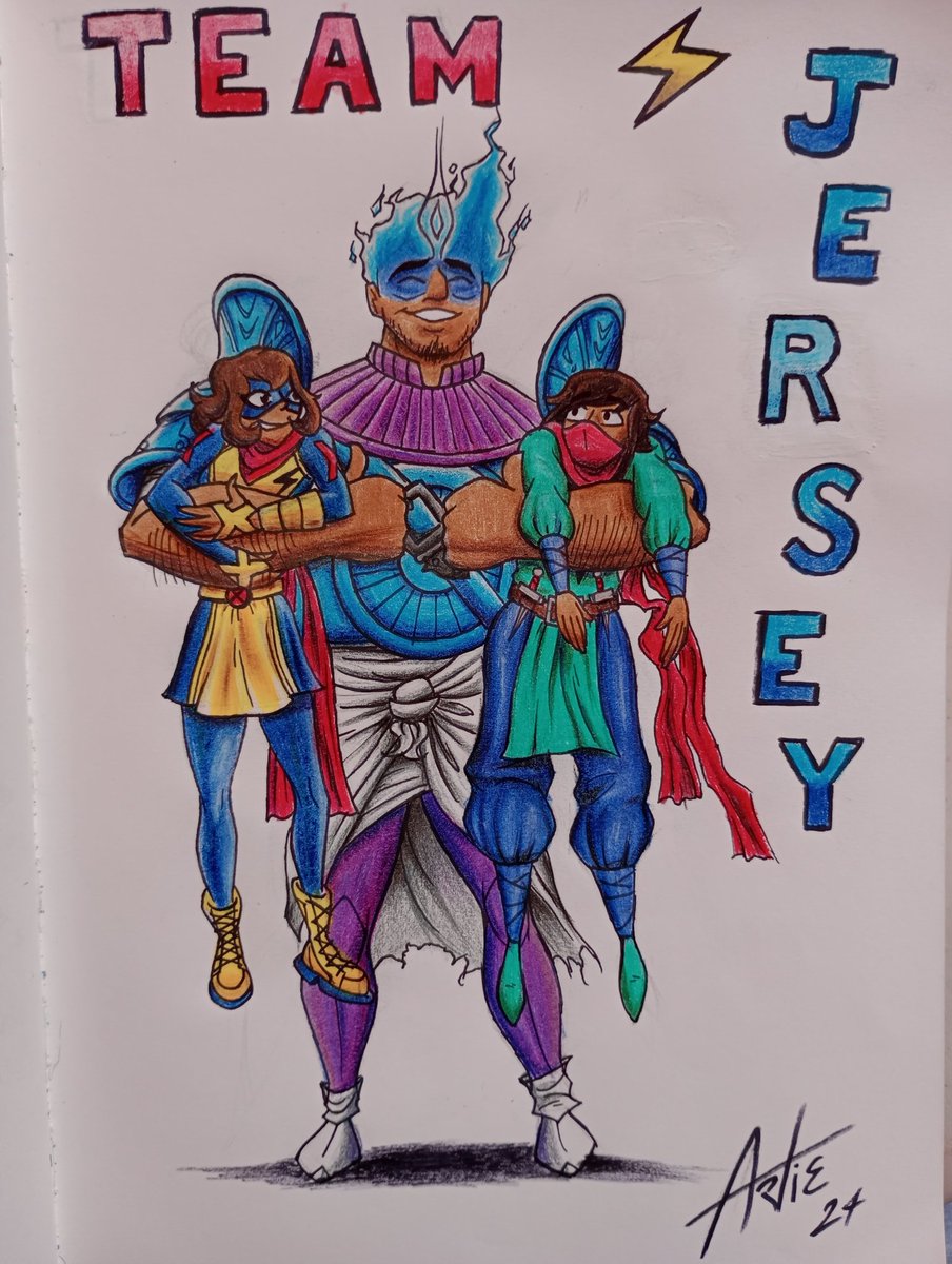 We are TEAM JERSEY!

#MsMarvel #KamalaKhan #RedDagger #Amulet #headcanon #fanart #teamjersey 
twitter.com/artie_stico/st…