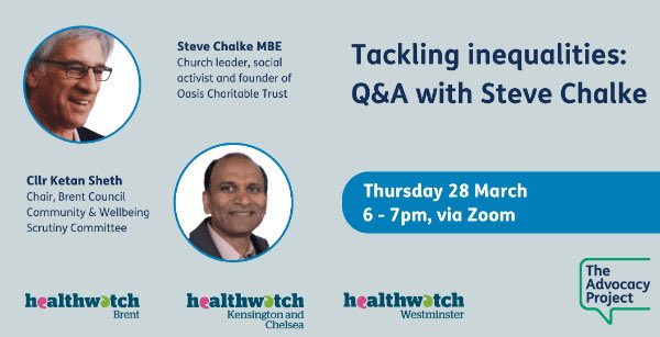 Thrilled to be joining my amazing friend @SteveChalke for a discussion on inequalities. Do join us: 🗓️ Thurs 28 March @ 6pm 📍 Online ticketsource.co.uk/the-advocacy-p…