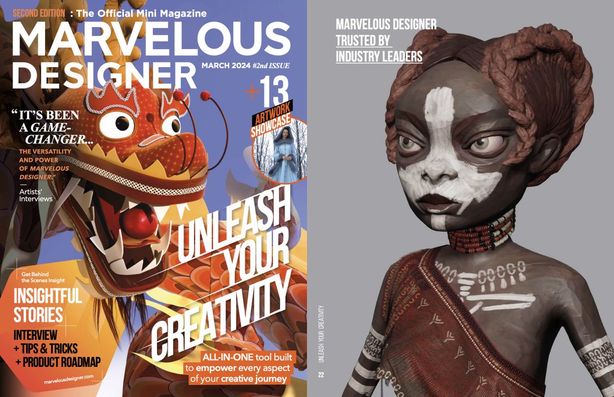 The second edition of Marvelous Designer has arrived, and it's now accessible for online reading! 🎉 ⁠ 🔗 marvelousdesigner.com/discover/news/… #marvelousdesigner #characterartist #game #cgi #cg #3d #3dartist #clothsimulation