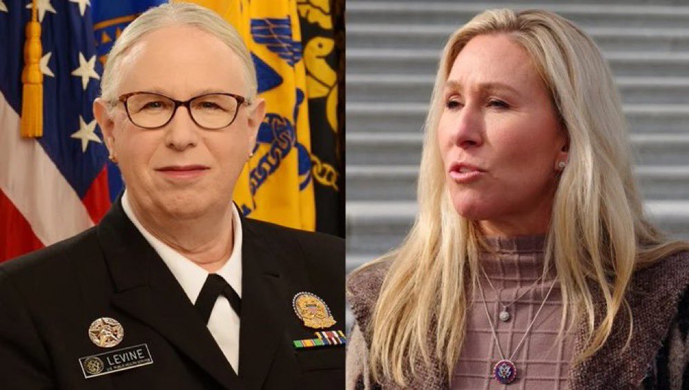 🚨Rep. Marjorie Taylor Greene’s says transgender Admiral Rachel Levine is “A Mentally Ill Man”. Do you agree with MTG? Yes or No?