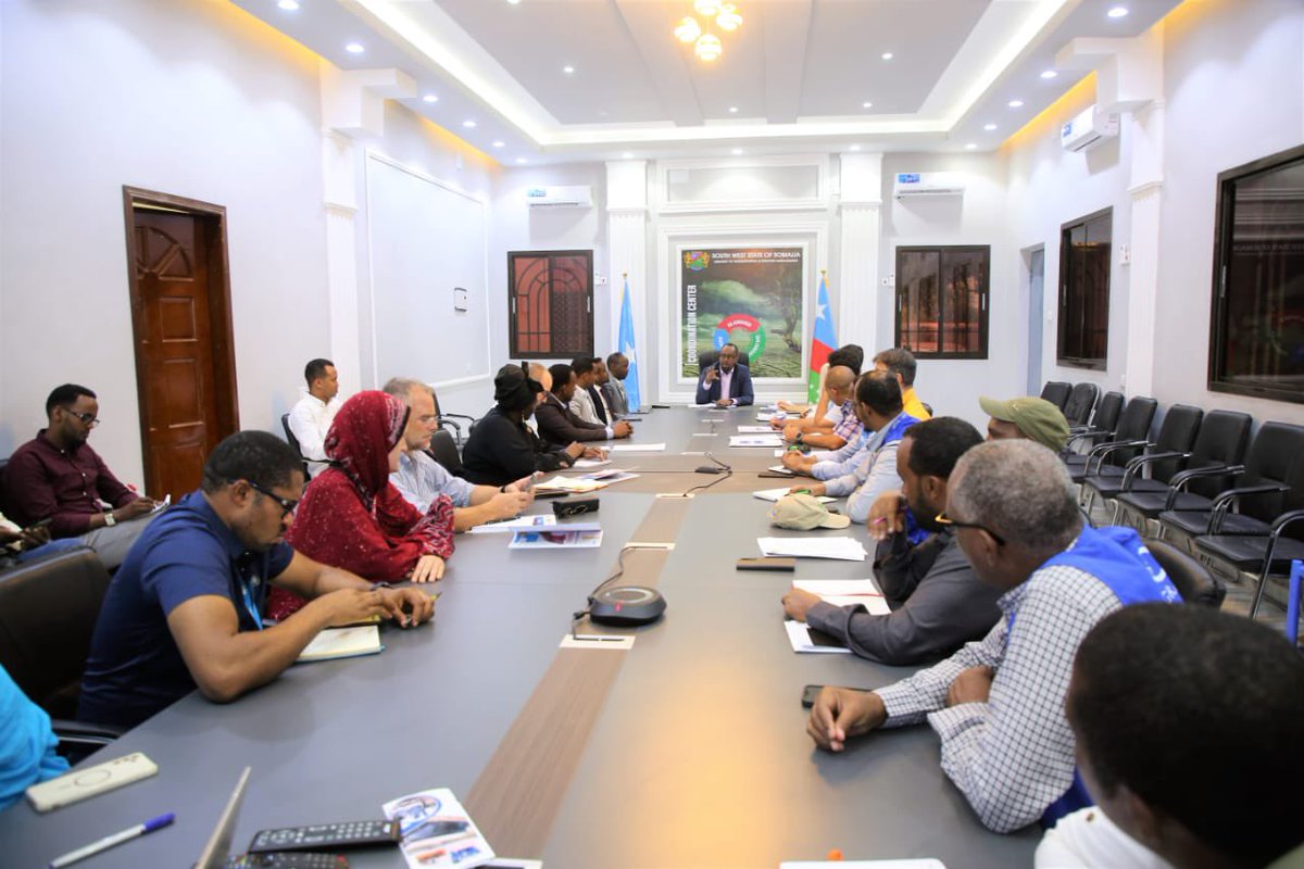 Honored to host the UN delegation mission in #Baidoa today. Discussed SWS humanitarian situation and Gu season preparedness, emphasising joint strategic preparations and coordination. The delegation consist of @UN agencies working in South West State, including @OCHASom,