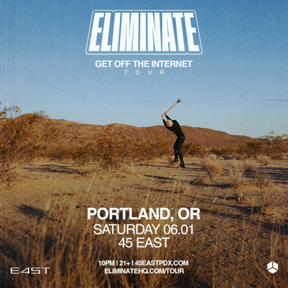 It’s been a minute but he’s BACK! 🙌🏽 @eliminatemusic will be returning to the club with his Get Off The Internet tour on Saturday, June 1st! 😈