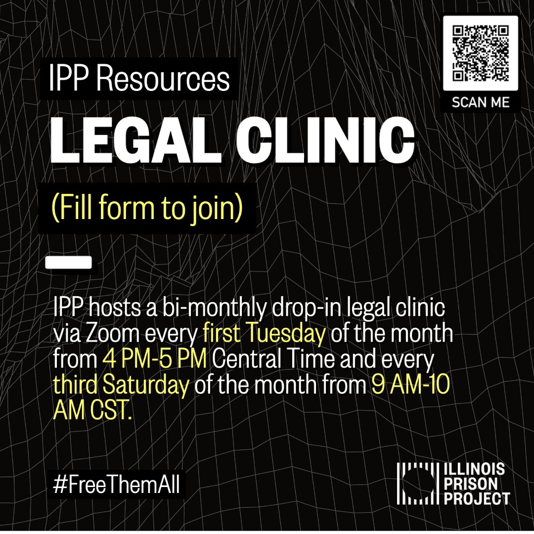 Is your loved one imprisoned in Illinois? Do you have legal questions? Stop by our free legal clinic on 4/2 to speak with an attorney about clemency, medical release and more. Visit bit.ly/ipplegalclinic to sign up.