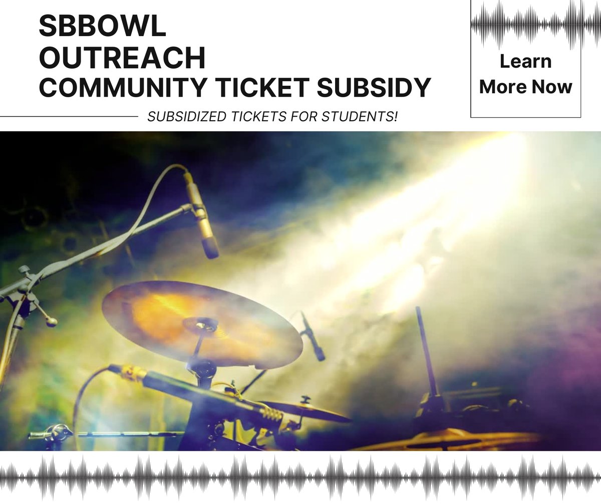 📣 The 2024 @Sbbowl concert season is set to begin soon and that means Outreach 'CTS' student ticket opportunities are available! 🎟️ Learn about CTS and how to sign up: sbbowl.com/cts sbbowl.com #SBBowl #sbbowloutreach #sbbowloutreachCTS