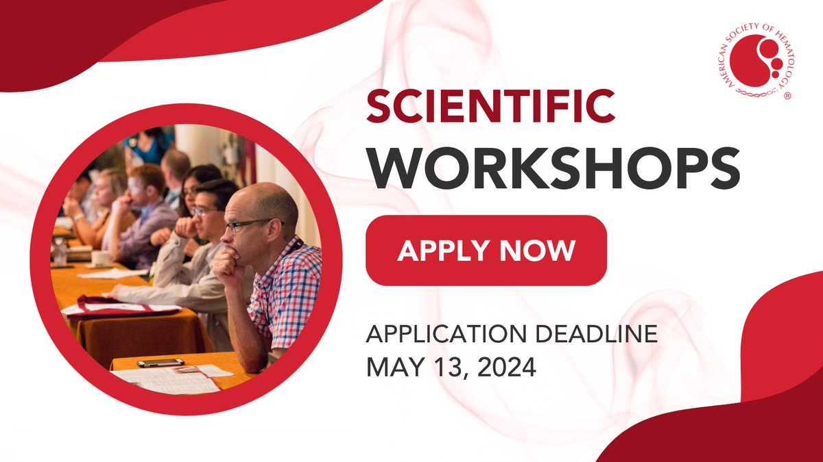 🩸 #Hematology Researchers! 📝 Don’t miss out on your chance to lead a Scientific Workshop at #ASH2024! Apply by May 13! ow.ly/PC7q50QIOto #Hematology #MedTwitter