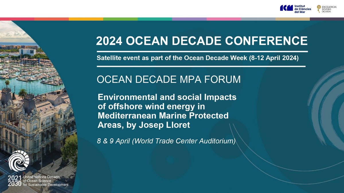 🛰️ New satellite event from the @UNOceanDecade 'Ocean Decade MPA Forum' 📅 8 - 9 April 📍 World Trade Center Auditorium With the participation of @oceansalut, @BIOPAIS_project and @JGarrabou, that will share their knowledge about the #MPAs. 🔗docs.google.com/forms/d/e/1FAI…