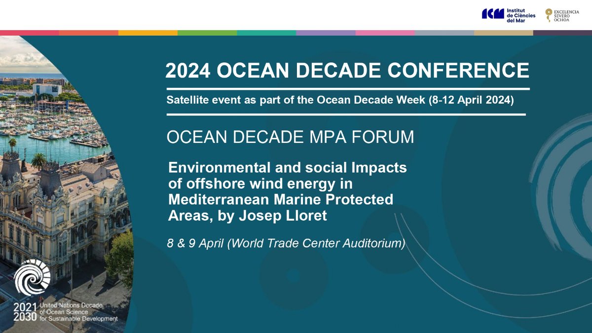 ICM-CSIC (@icmcsic) on Twitter photo 🛰️ New satellite event from the <a href="/UNOceanDecade/">UN Ocean Decade</a> "Ocean Decade MPA Forum"
📅 8 - 9 April
📍 World Trade Center Auditorium
With the participation of <a href="/oceansalut/">Josep Lloret</a>, <a href="/BIOPAIS_project/">BIOPAIS</a> and <a href="/JGarrabou/">Joaquim Garrabou (mostly trying to be at the sea)</a>, that will share their knowledge about the #MPAs.
🔗docs.google.com/forms/d/e/1FAI… 🛰️ New satellite event from the <a href="/UNOceanDecade/">UN Ocean Decade</a> "Ocean Decade MPA Forum"
📅 8 - 9 April
📍 World Trade Center Auditorium
With the participation of <a href="/oceansalut/">Josep Lloret</a>, <a href="/BIOPAIS_project/">BIOPAIS</a> and <a href="/JGarrabou/">Joaquim Garrabou (mostly trying to be at the sea)</a>, that will share their knowledge about the #MPAs.
🔗docs.google.com/forms/d/e/1FAI…
