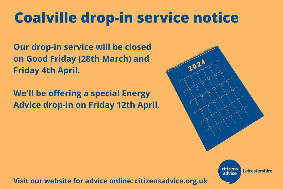 Coalville drop-in: Important schedule changes and an energy advice session 👇
#coalville #energyadvice #costofliving