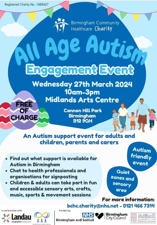 Great event happening tomorrow for SEND families! I will be supporting this event so come and say hello if your attending! If you know of any families who may be interested in this event please spread the word! #SEND #Autism #famlies #bchccharity #allageautism