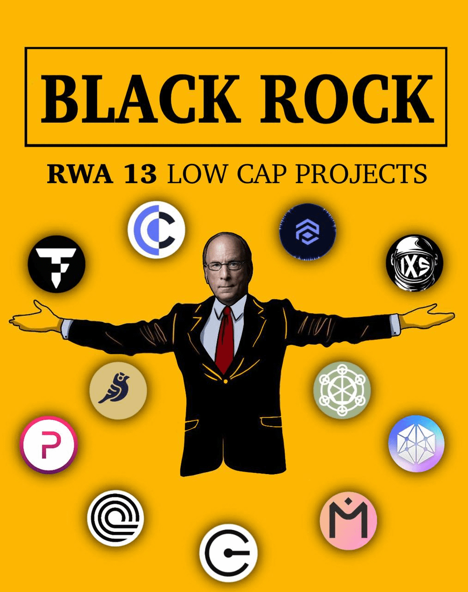 BlackRock entry into the RWA sector has been confirmed. RWA sector is poised for significant growth. Low-cap tokens in RWA = meme season $BASE, this is a great opportunity to reach 100x to deposit. Check 13 RWA projects expected to grow🔽