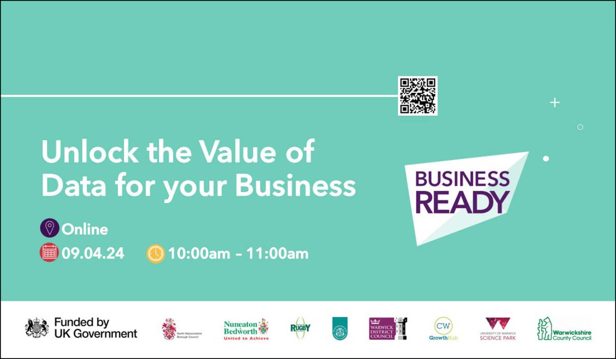 Unlock the Value of Data for your Business - free #webinar with @Bus_Ready @uniofwarwick Investment in #data & #analytics continues to grow - increasingly businesses are struggling to see the returns on their investment. What’s going wrong? Register here: eventbrite.co.uk/e/unlock-the-v…