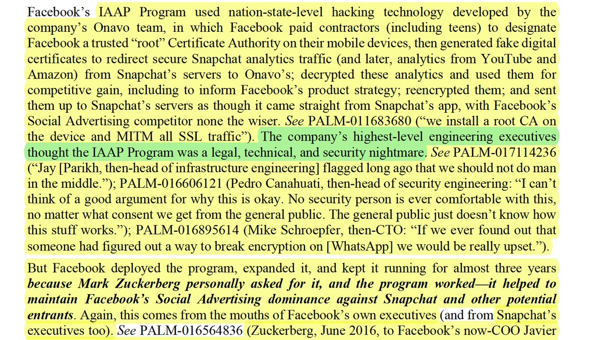 And the allegations do get worse...seeing the underlying evidence at trial is important.  "The company's highest-level engineering executives through the IAAP Program was a legal, technical, and security nightmare...'I can't think of a good argument why this is okay.'" /12