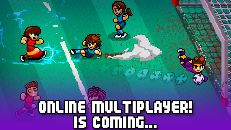 ONLINE MULTIPLAYER is arriving next Saturday! 🥳
Join us on day one for a special surprise! 🏆⚽️
Don’t miss out: store.steampowered.com/app/1620540/

#gamedev #indiegames #pixelart #soccer #football #madewithunity #Steam #SteamDeck #onlinegaming