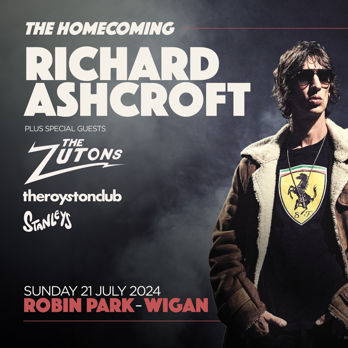 WIGAN! We promised a big announcement, how’s this? 🎪 We’ll be supporting a hero of ours, Mr @richardashcroft at Robin Park this July 🕺 Surreal. Ashcroft and The Verve were instrumental to us all becoming musicians. Roll on summer 🪩 Tickets: tix.to/RARobinParkSun