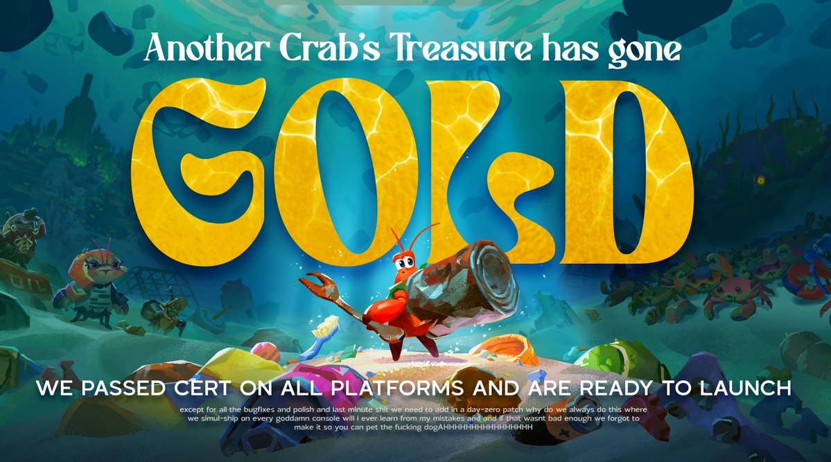 Another Crab's Treasure is GOLD 🥇

see you in a month nerds