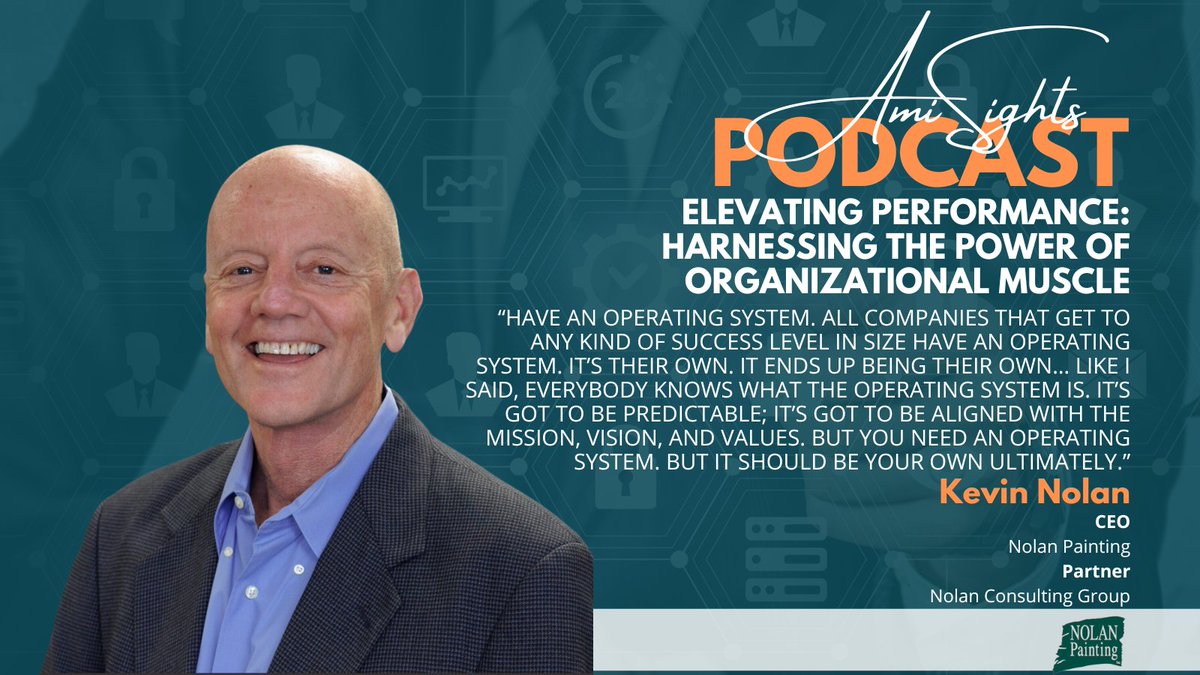 In this week's edition of the AmiSights Podcast, we talk to Kevin Nolan (@OrgMuscle), founder and CEO of Nolan Painting and partner of Nolan Consulting Group. 

Listen here: bit.ly/4aaQVwm

#BusinessLeadership #OrganizationalMuscle #NolanPainting #NolanConsultingGroup