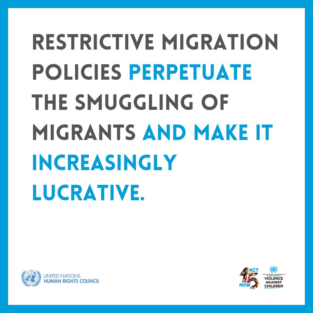 Children on the move – especially those who are unaccompanied or separated – are at heightened risk of violence, including being trafficked. Children account for 35 per cent of all identified victims of trafficking. Full #HRC55 report: documents.un.org/doc/undoc/gen/…