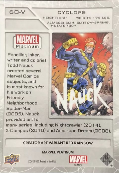 In the recently released Upper Deck Marvel Platinum card series, you’ll find my art on the Cyclops card! This was a lot of fun to draw and color! #xmen #xmen97 #cyclops