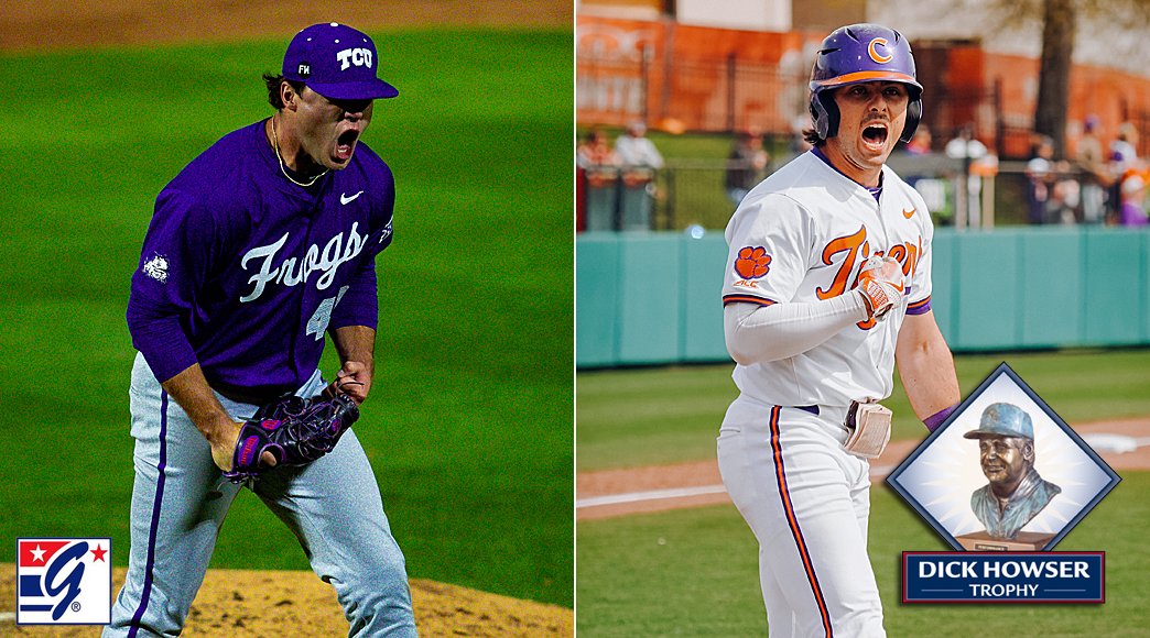 Our @HowserTrophy National Players of the Week: Hitter: Blake Wright @ClemsonBaseball Pitcher: Payton Tolle @TCU_Baseball Complete release: ncbwa.com/a/ec0a3837