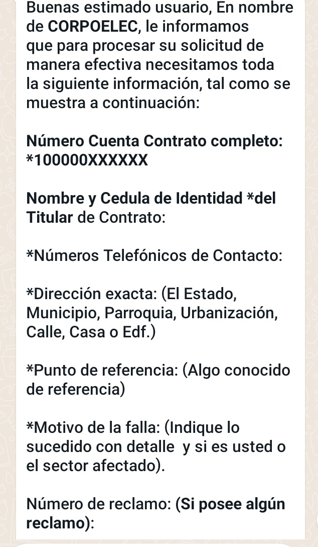 DayApolon (@estoyarrecho20) on Twitter photo Solo quise obtener alguna INF sobre los Cortes del servicio elĂ©ctrico para el dĂa de hoy. <a href="/CorpoelecInfo/">Corpoelec Informa</a>
nunca me imaginé que hay que cumplir con ese poco de requisitos, ojalá también le preguntaran a cada venezolano las veces que quitan el servicio.
#ForjandoElCaminoDeBolĂvar Solo quise obtener alguna INF sobre los Cortes del servicio elĂ©ctrico para el dĂa de hoy. <a href="/CorpoelecInfo/">Corpoelec Informa</a>
nunca me imaginé que hay que cumplir con ese poco de requisitos, ojalá también le preguntaran a cada venezolano las veces que quitan el servicio.
#ForjandoElCaminoDeBolĂvar