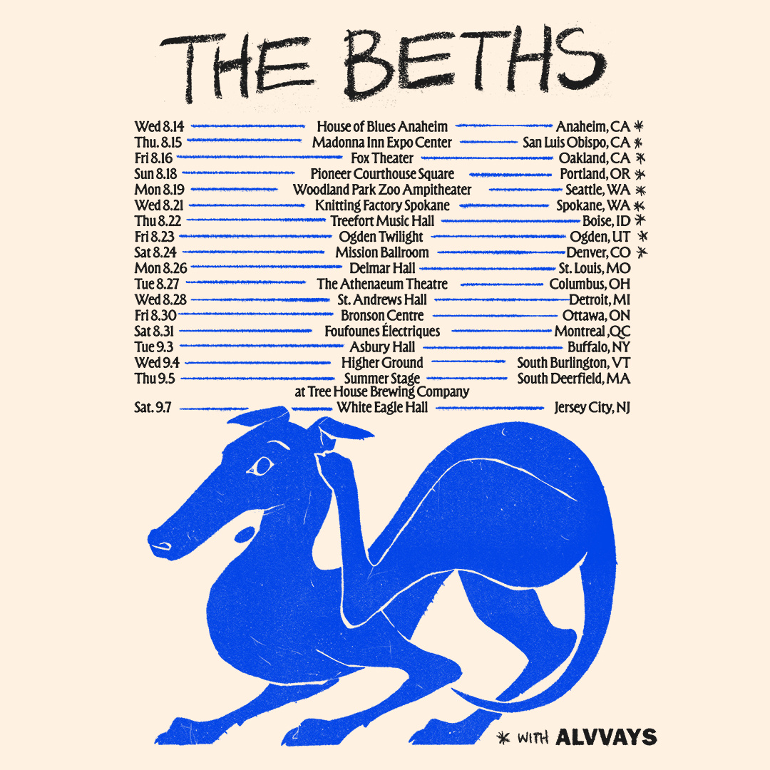 .@THEBETHS have announced a new run of headline shows following their dates with @alvvaysband in the US+CA💙🫐 Tickets go on sale Friday, March 29th at 10am local. Grab ‘em before they’re gone @ thebeths.com