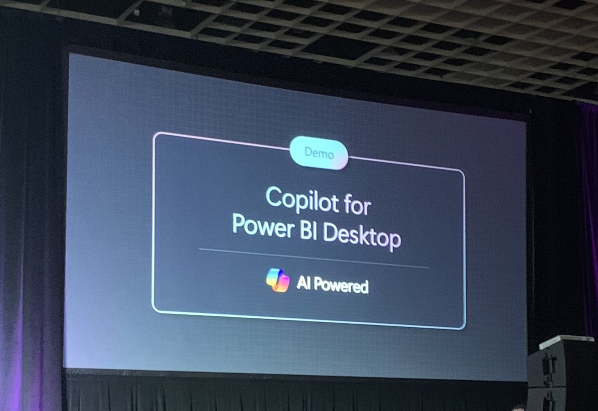 Copilot announced for Power BI Desktop 🤩 @MSFabricconf #FabCon #PowerBI