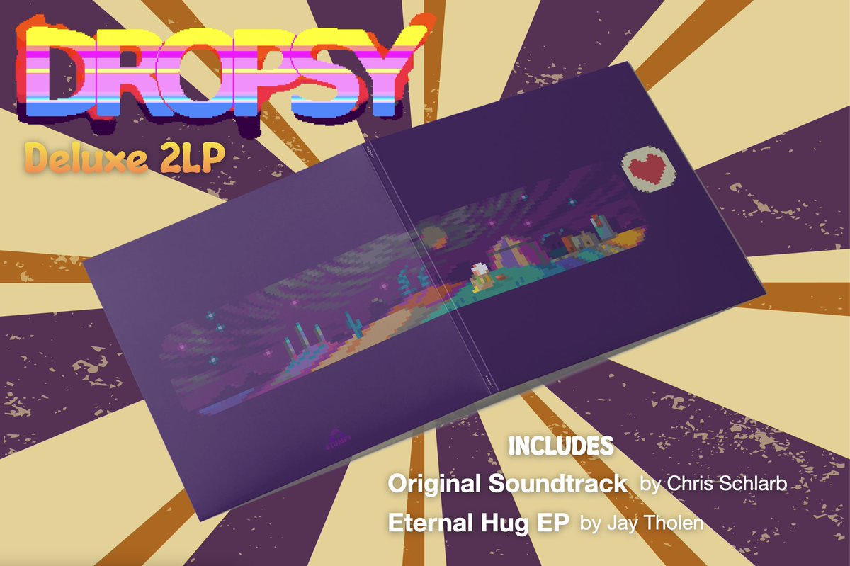 Announcing 𝕊𝔽ℝ07 🤡 DROPSY! In-hand & shipping immediately! In 2️⃣4️⃣ hours, the Dropsy deluxe 2LP goes live. But what can you expect? Music by @schlarb & @jaytholen 🎵 Art by @jaytholen & @Crisppyboat 🖌️ Words by @lazygamereviews 🗒️ And more! ➡️ Read on to get the deets 🧵